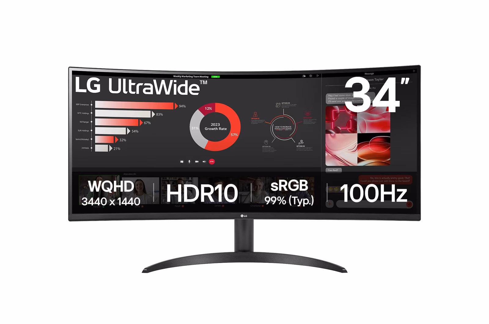 Picture of Picture of Monitor Curvo LG UltraWide 34" 34WR50QK VA UWQHD 100Hz 5ms sRGB99%