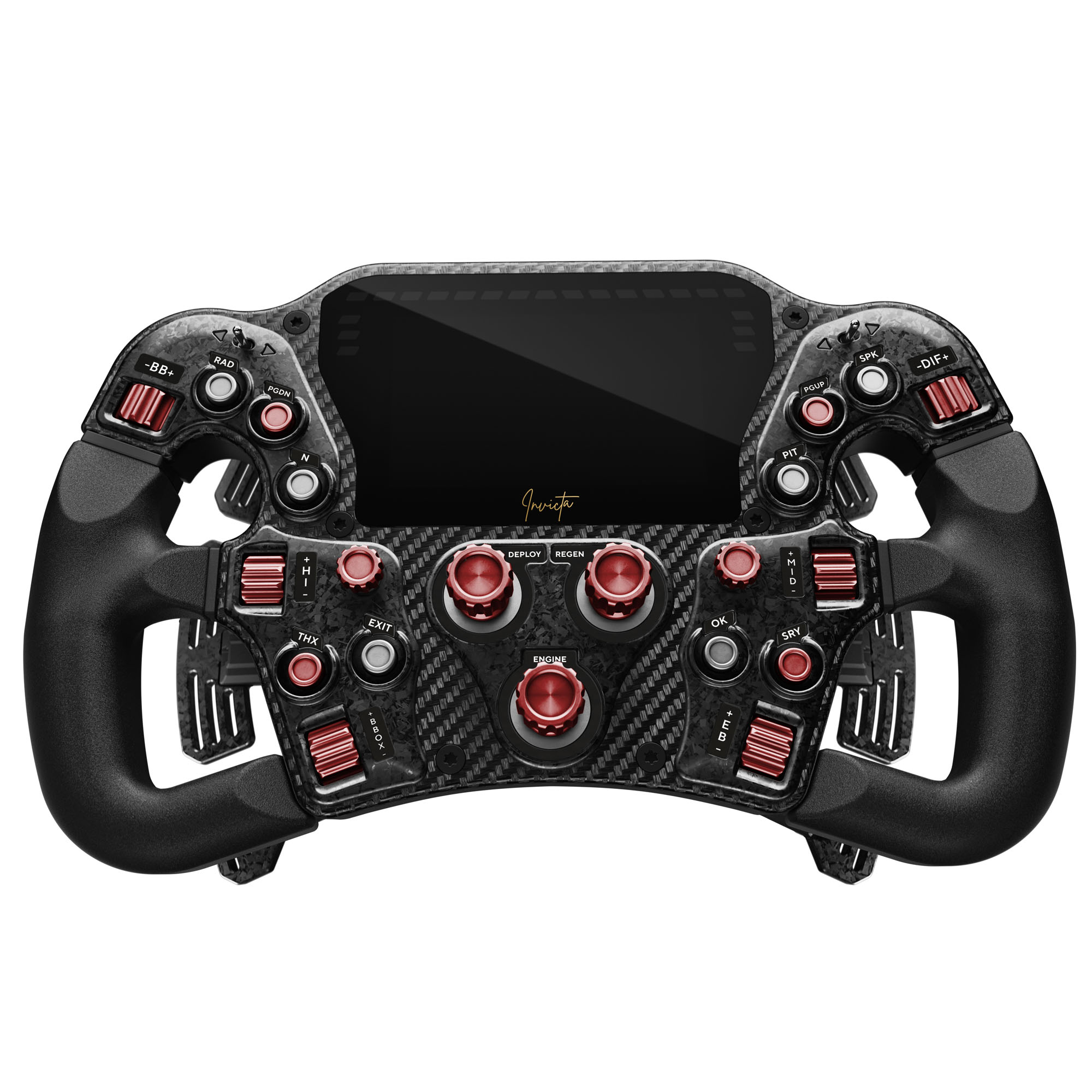 Asetek SimSports - Volante Asetek SimSports Invicta Formula 4.3" LCD, USB-C, Red on Black