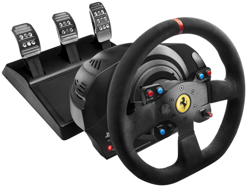 Thrustmaster - Volante + Pedais Thrustmaster T300 Ferrari Alcantara Edition PS5 / PS4 / PS3 / PC