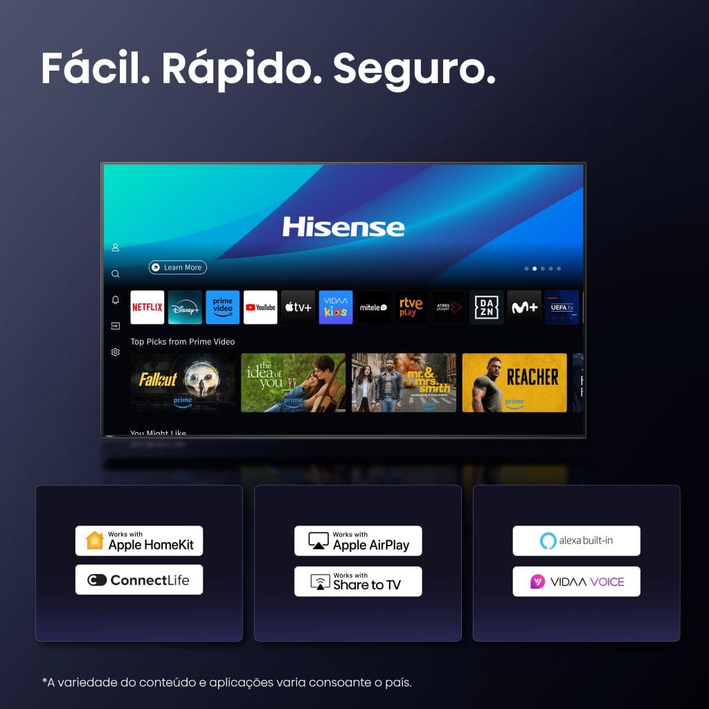 hisense - Televisão Hisense 43A6Q 43" LED UltraHD 4K VIDAA