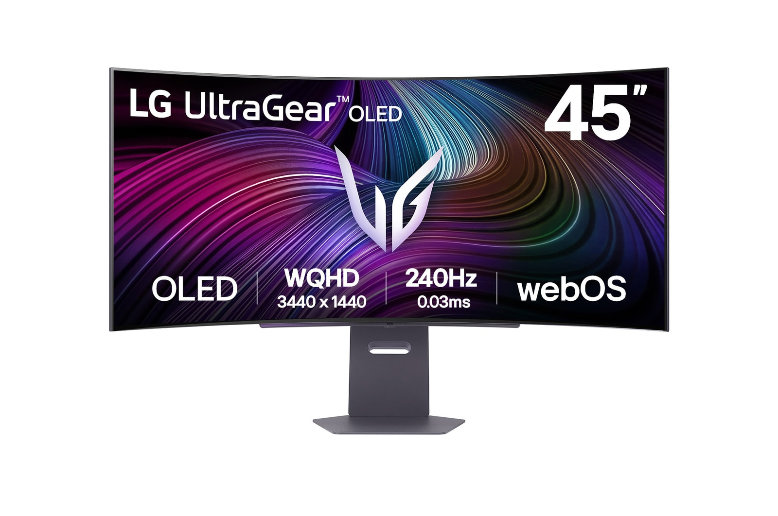 LG - Monitor Curvo Gaming LG UltrGear 45" 45GX90SA OLED WQHD 240Hz 0.03ms FreeSync Premium