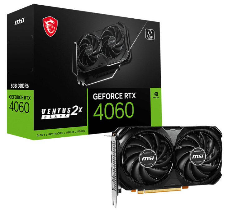 Picture of Picture of Gráfica MSI GeForce® RTX 4060 VENTUS 2X BLACK 8GB GDDR6 DLSS3