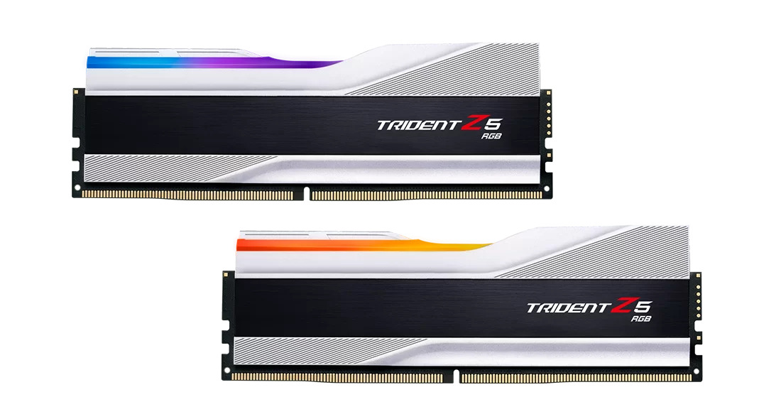 G.Skill - G.Skill Kit 32GB (2 x 16GB) DDR5 6000MHz Trident Z5 RGB CL40 Silver- F5-6000J4040F16GX2-TZ5RS
