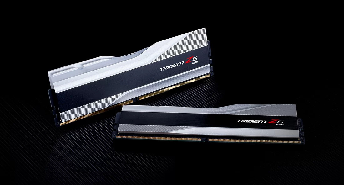 G.Skill - G.Skill Kit 32GB (2 x 16GB) DDR5 6000MHz Trident Z5 RGB CL36 Silver - F5-6000J3636F16GX2-TZ5RS