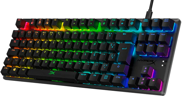 HyperX - Teclado Mecânico HyperX Alloy Origins Core RGB Gaming PT-BR HyperX Red Switches - TKL (PT-BR)