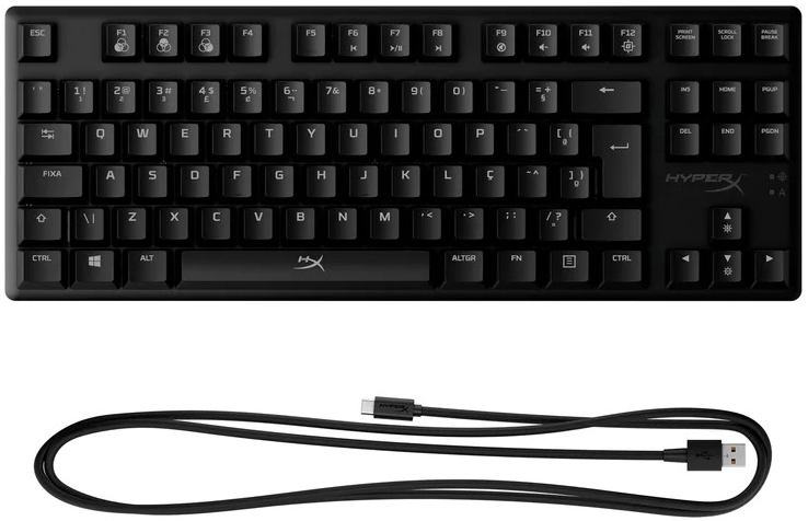 HyperX - Teclado Mecânico HyperX Alloy Origins Core RGB Gaming PT-BR HyperX Red Switches - TKL (PT-BR)