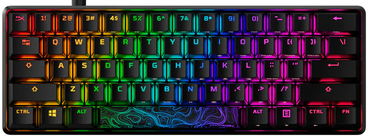 HyperX - Teclado Mecânico HyperX Alloy Origins 60 RGB Gaming Aqua Switches - 60%