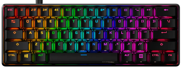 HyperX - Teclado Mecânico HyperX Alloy Origins 60 RGB Gaming Aqua Switches - 60%