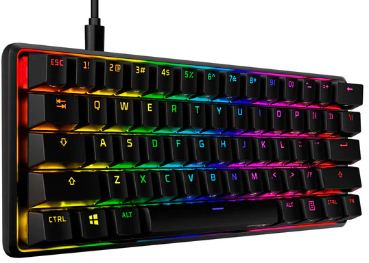 HyperX - Teclado Mecânico HyperX Alloy Origins 60 RGB Gaming Aqua Switches - 60%