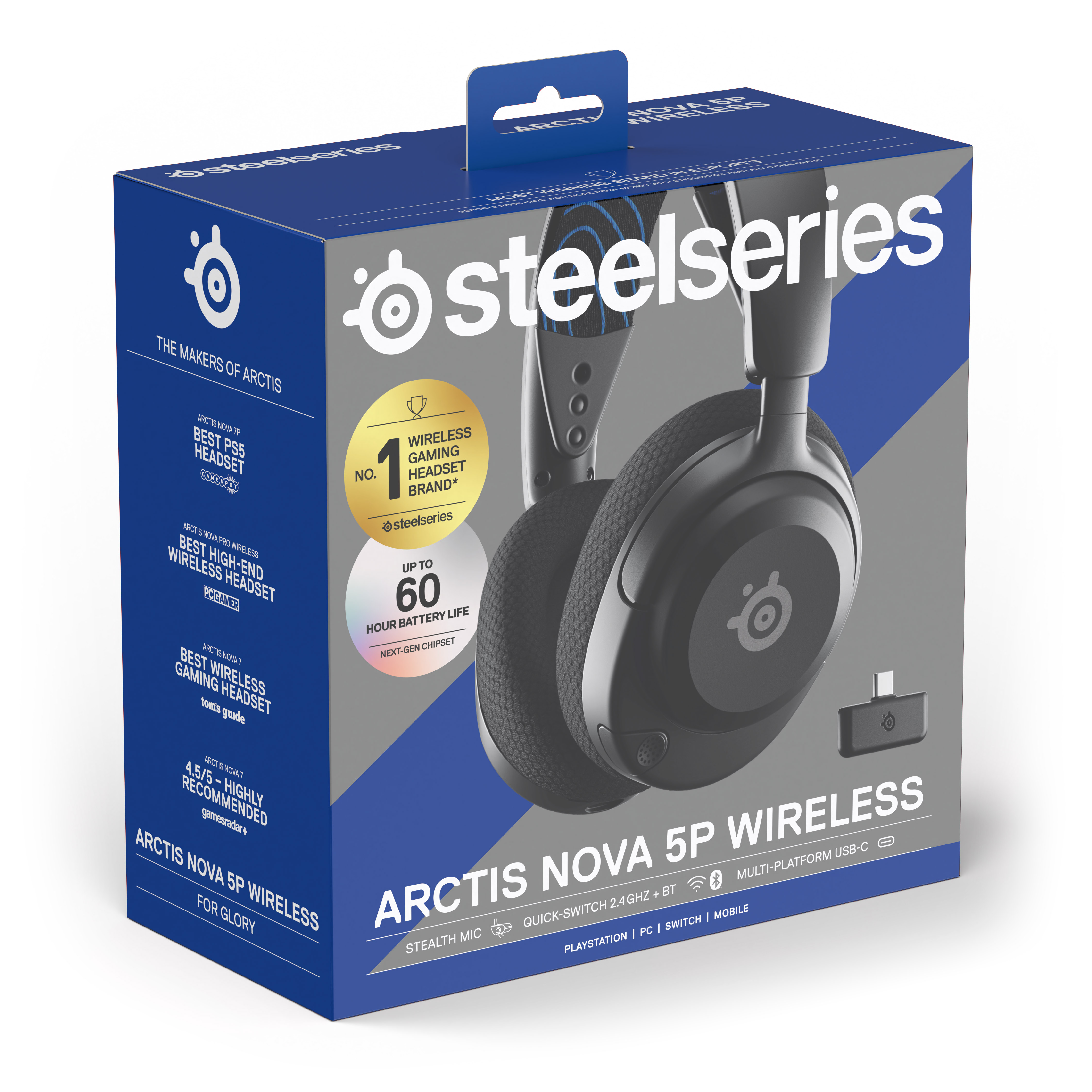 SteelSeries - Headset Steelseries Arctis Nova 5P Wireless/Bluetooth Preto