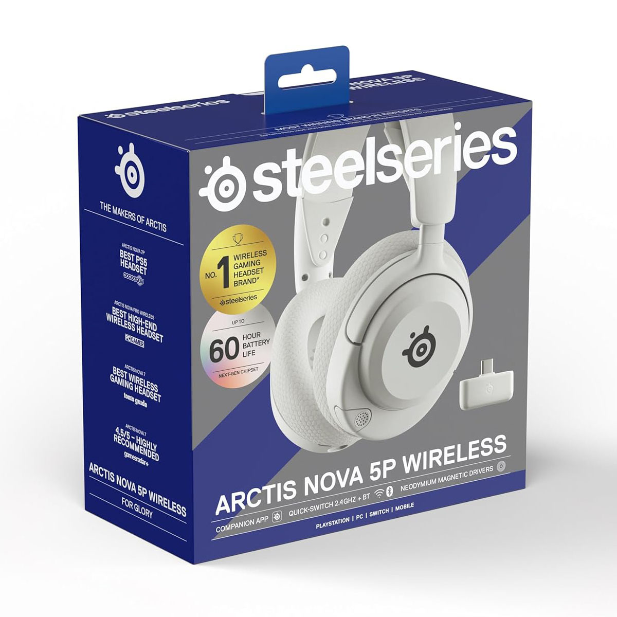 SteelSeries - Headset Steelseries Arctis Nova 5P Wireless/Bluetooth Branco