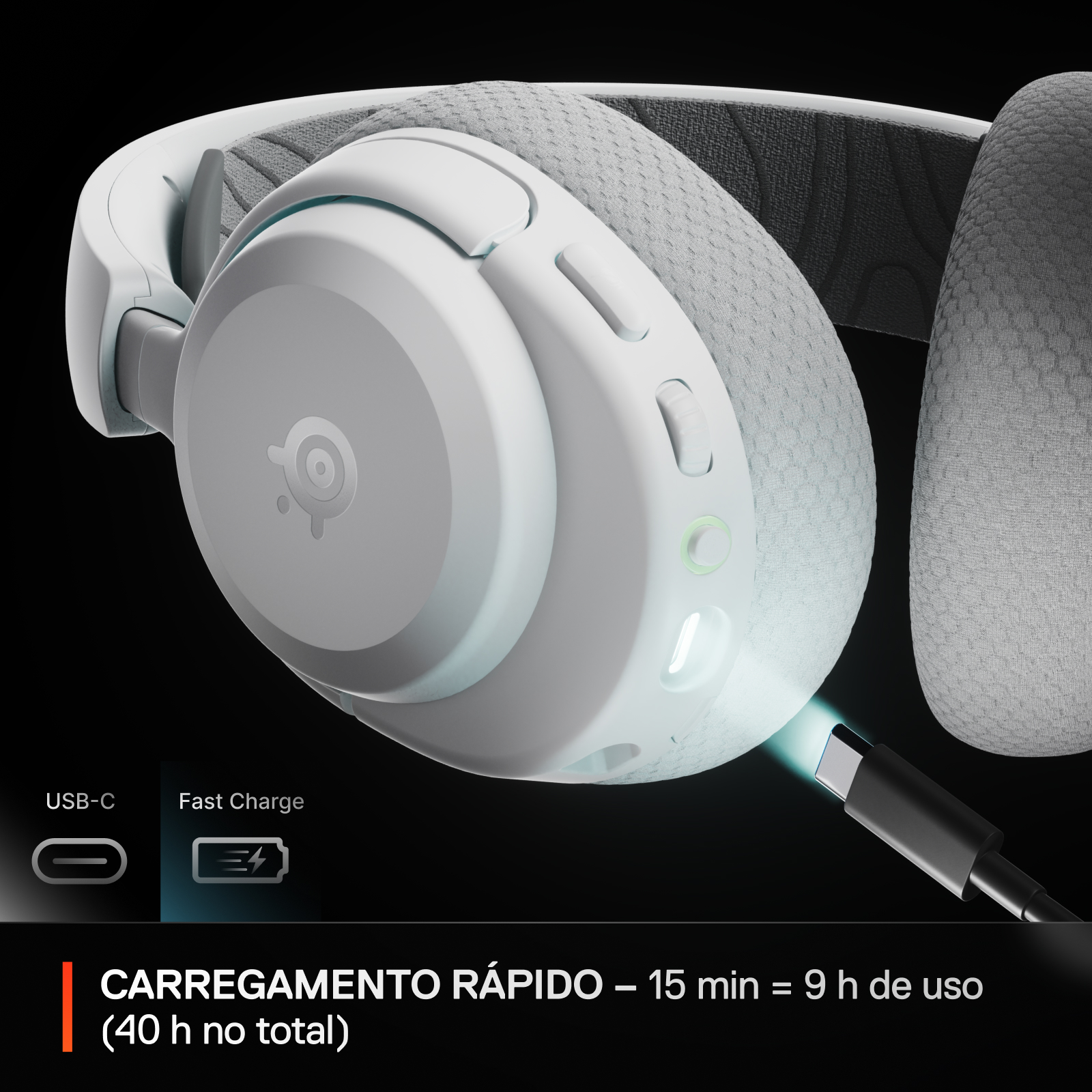 SteelSeries - Headset Steelseries Arctis Nova 3P Wireless/Bluetooth Branco