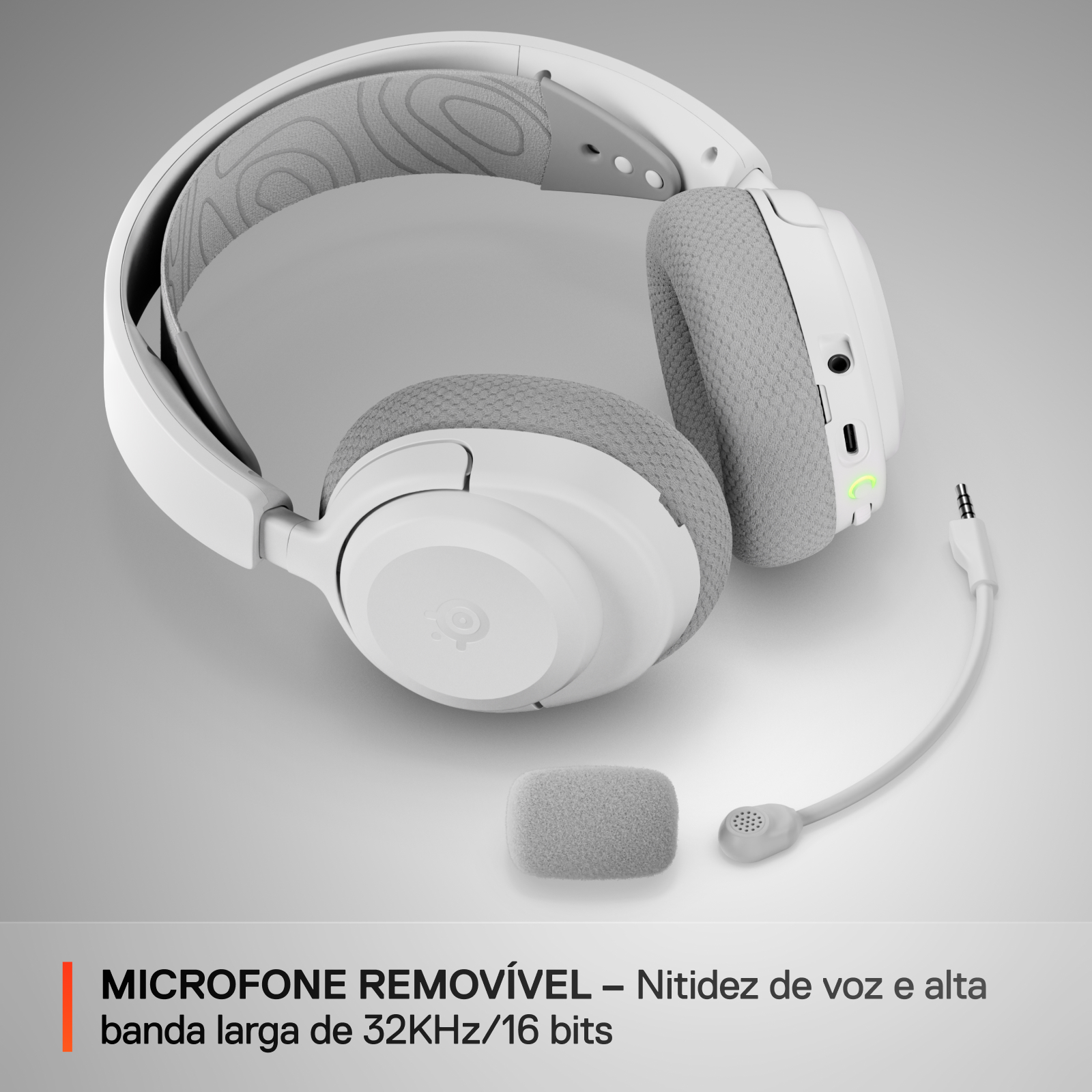 SteelSeries - Headset Steelseries Arctis Nova 3P Wireless/Bluetooth Branco