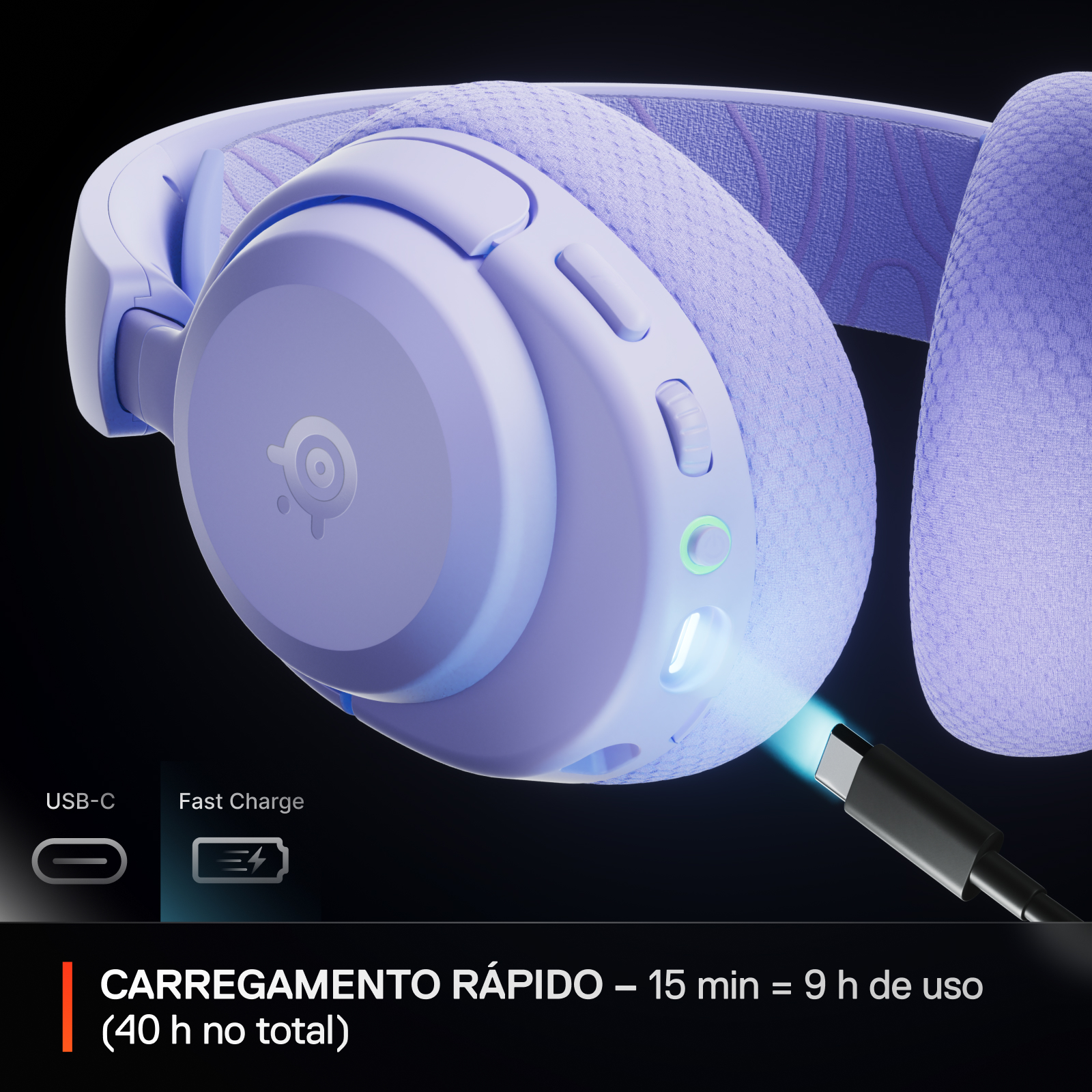 SteelSeries - Headset Steelseries Arctis Nova 3P Wireless/Bluetooth Lavanda