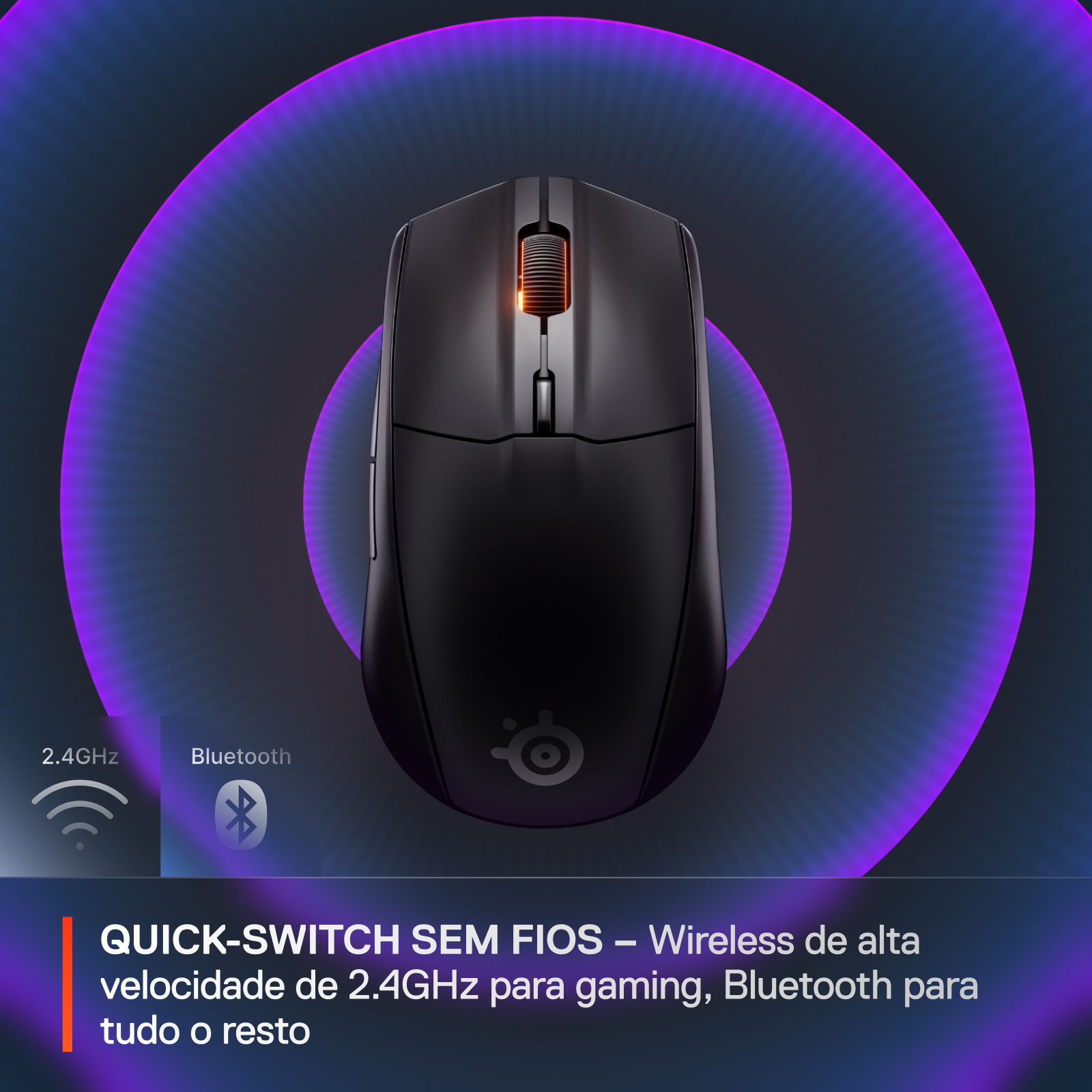 SteelSeries - Rato Steelseries Rival 3 Wireless/Bluetooth Gen2 Preto