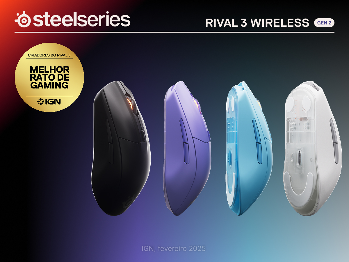 SteelSeries - Rato Steelseries Rival 3 Wireless/Bluetooth Gen2 Lavanda