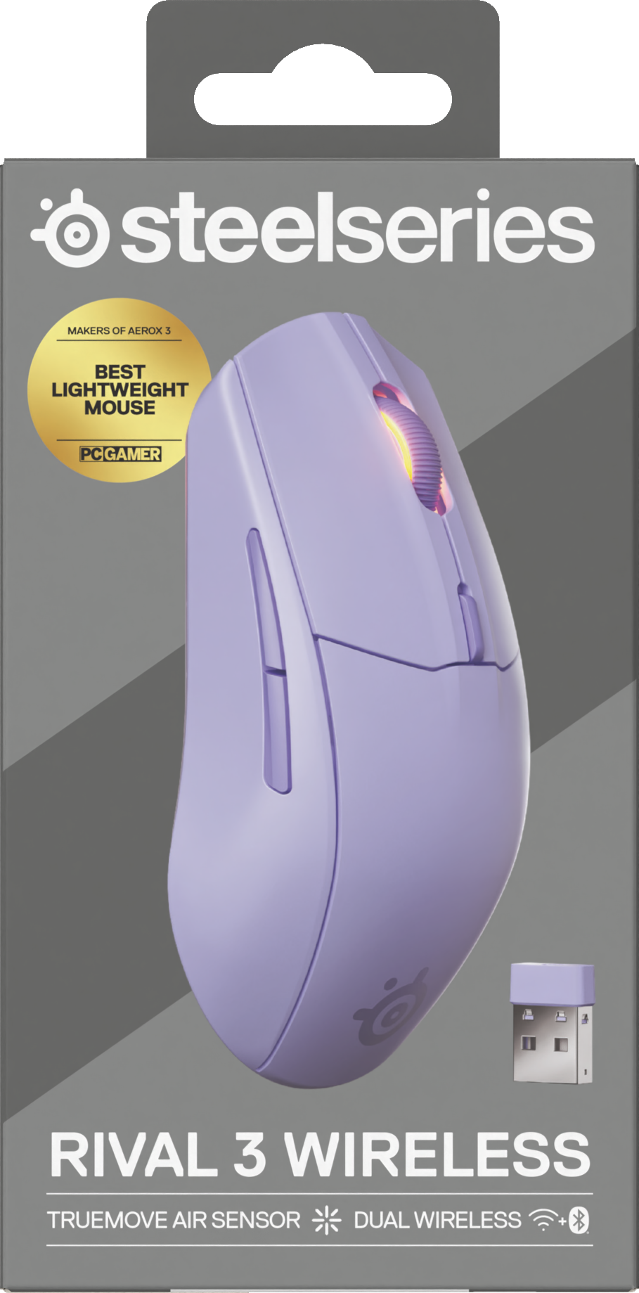 SteelSeries - Rato Steelseries Rival 3 Wireless/Bluetooth Gen2 Lavanda