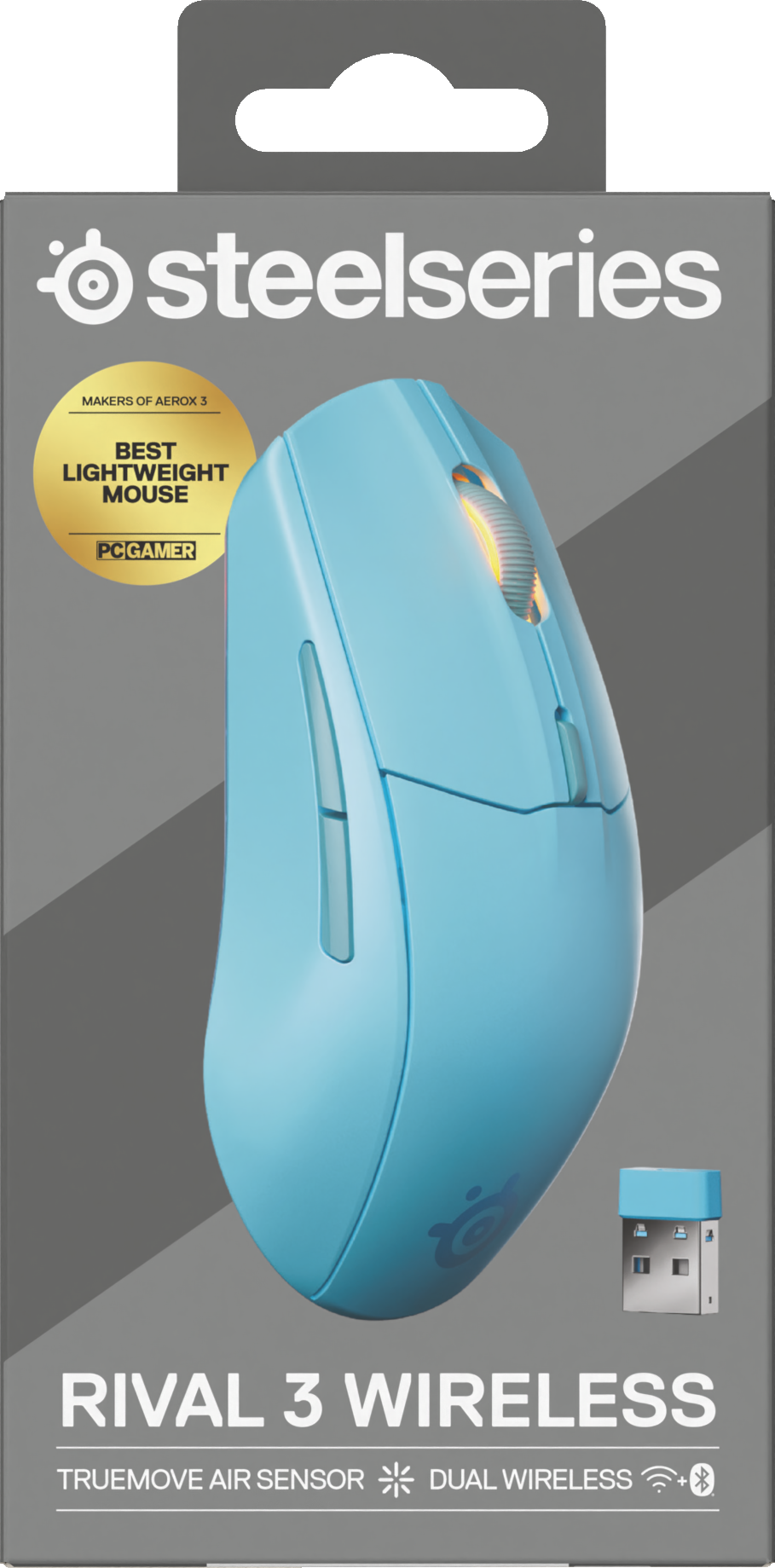 SteelSeries - Rato Steelseries Rival 3 Wireless/Bluetooth Gen2 Aqua