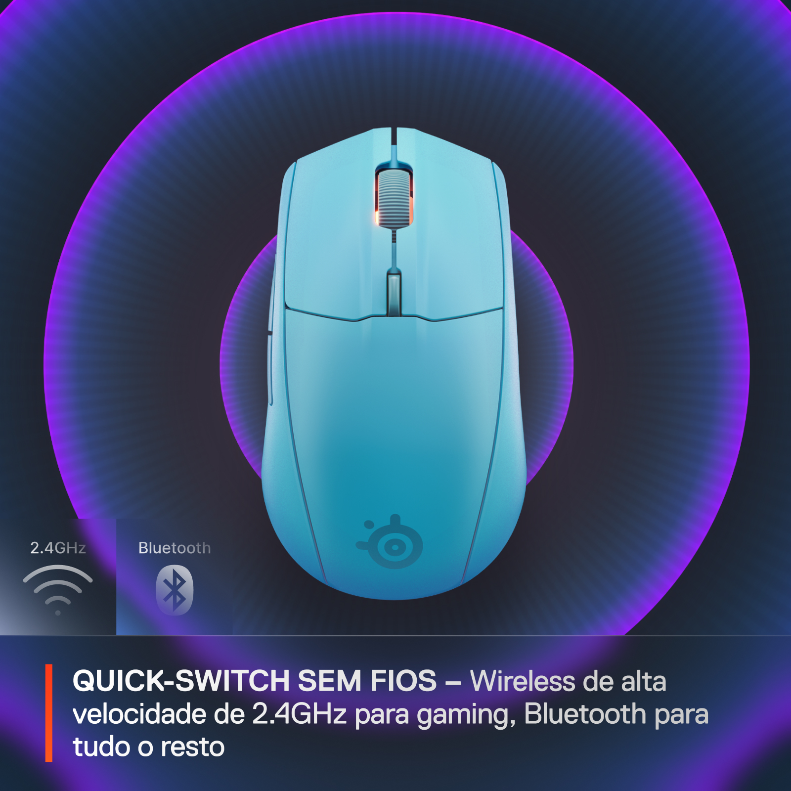 SteelSeries - Rato Steelseries Rival 3 Wireless/Bluetooth Gen2 Aqua