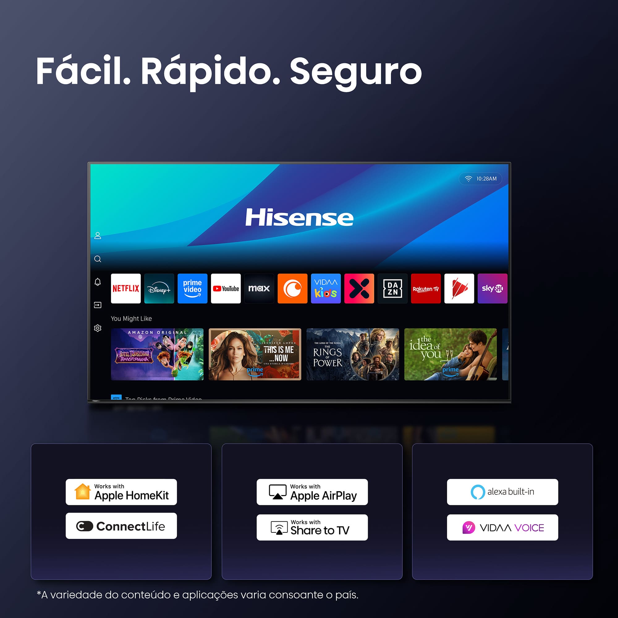 hisense - Televisão Hisense 65U7Q 65" Mini LED UltraHD 4K VIDAA