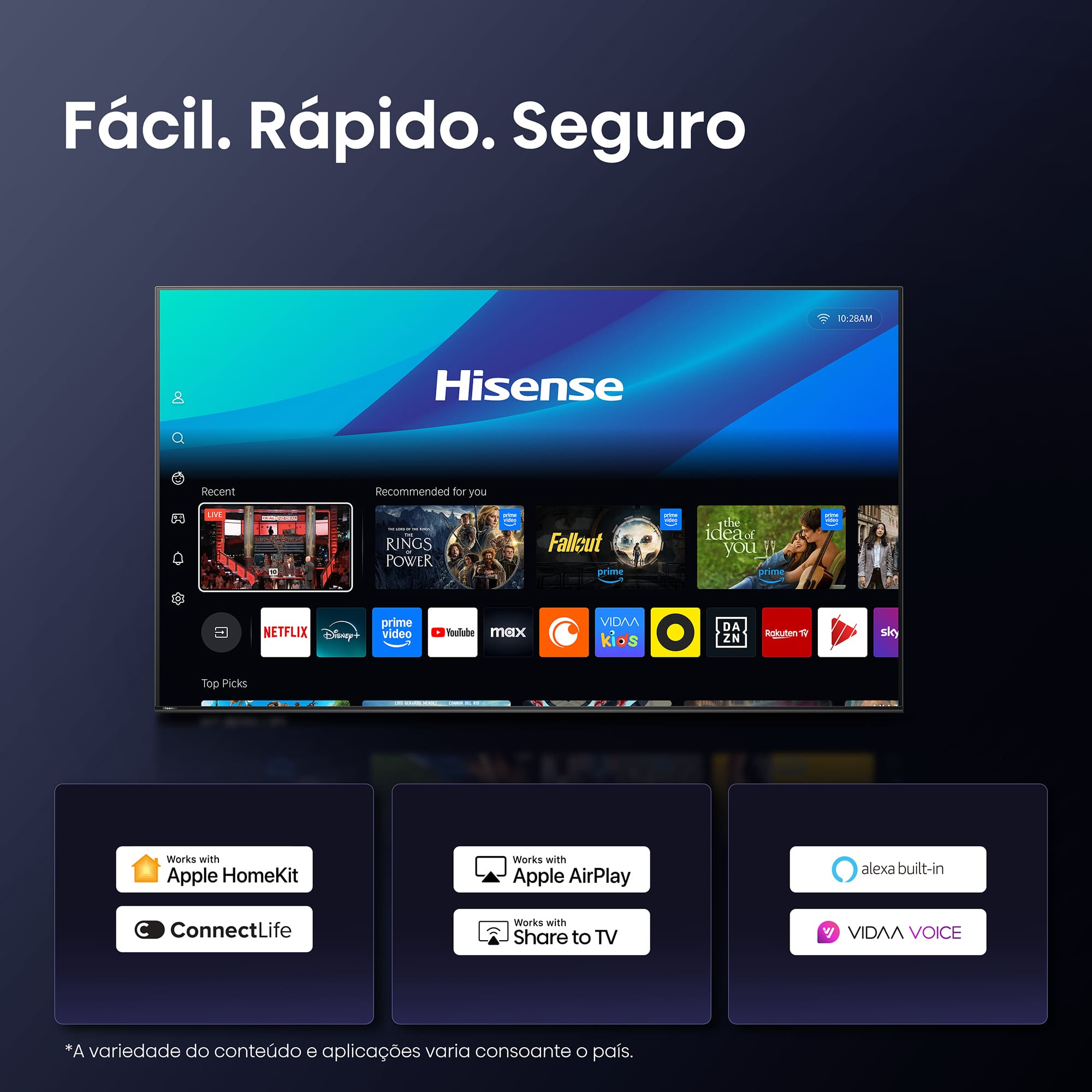 hisense - Televisão Hisense 75E7Q 75" QLED UltraHD 4K VIDAA
