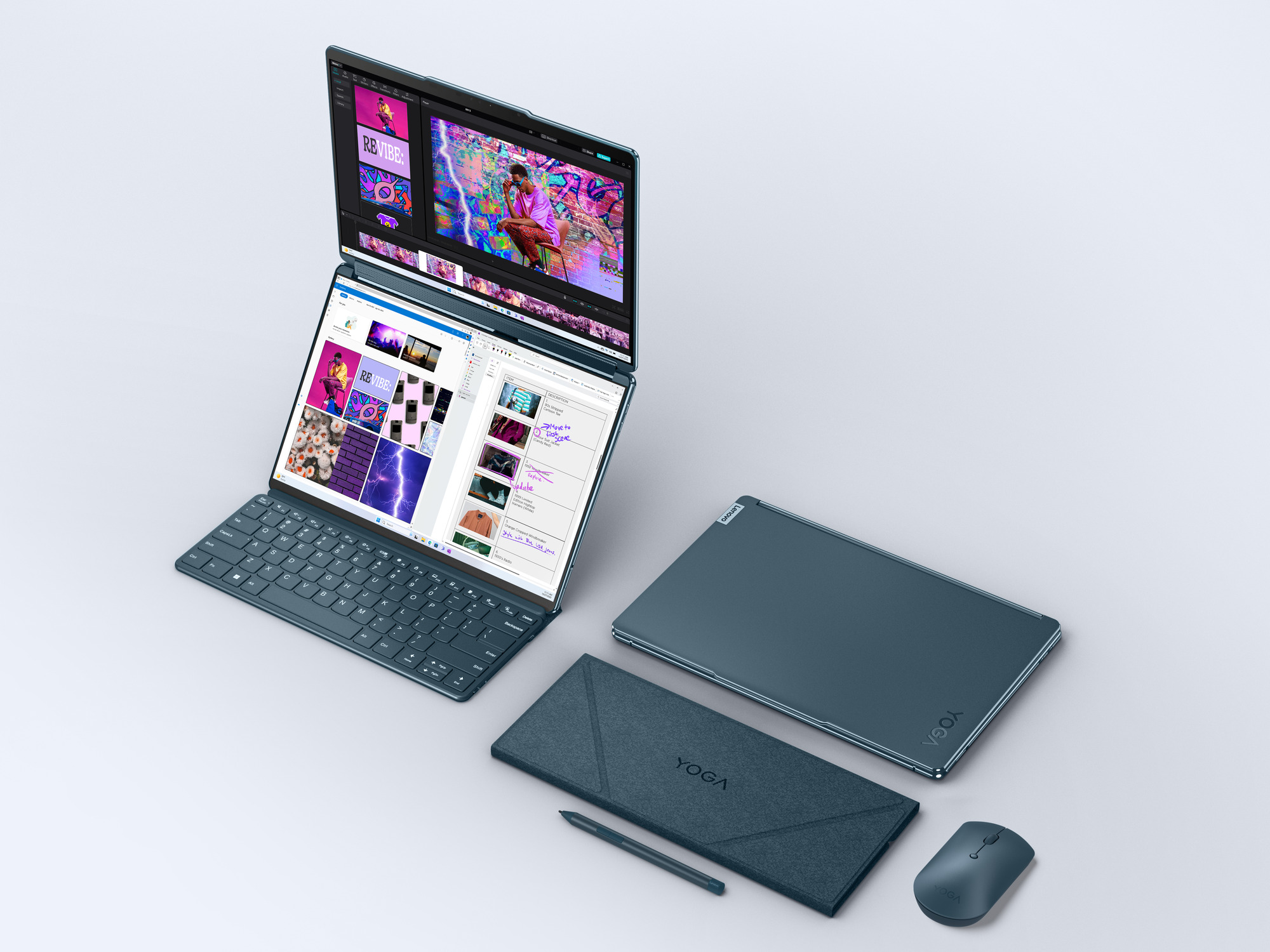 Lenovo - Portátil Lenovo Yoga Book 9 13IMU9-324 2x13.3" 2.8K OLED MT Ultra 7 155U 32GB 1TB W11 Stand+Teclado+Rato+Pen
