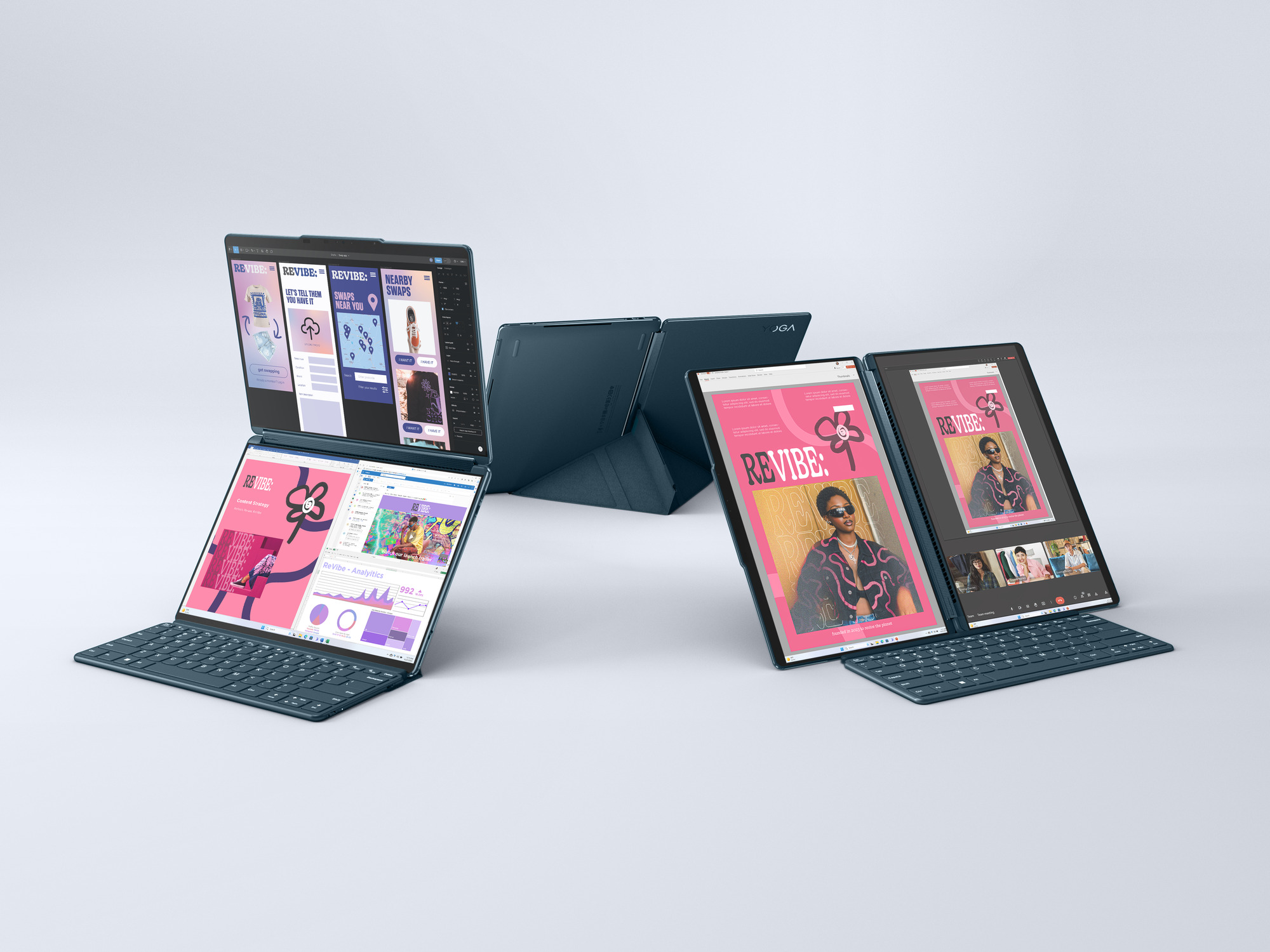 Lenovo - Portátil Lenovo Yoga Book 9 13IMU9-324 2x13.3" 2.8K OLED MT Ultra 7 155U 32GB 1TB W11 Stand+Teclado+Rato+Pen