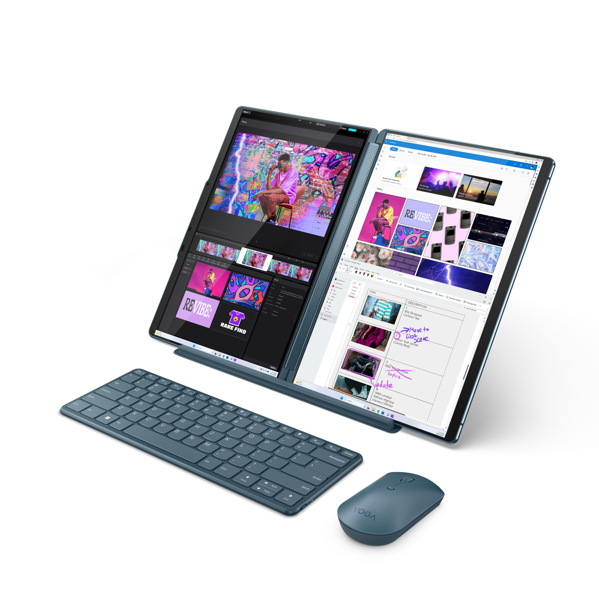 Picture of Picture of Portátil Lenovo Yoga Book 9 13IMU9-324 2x13.3" 2.8K OLED MT Ultra 7 155U 32GB 1TB W11 Stand+Teclado+Rato+Pen