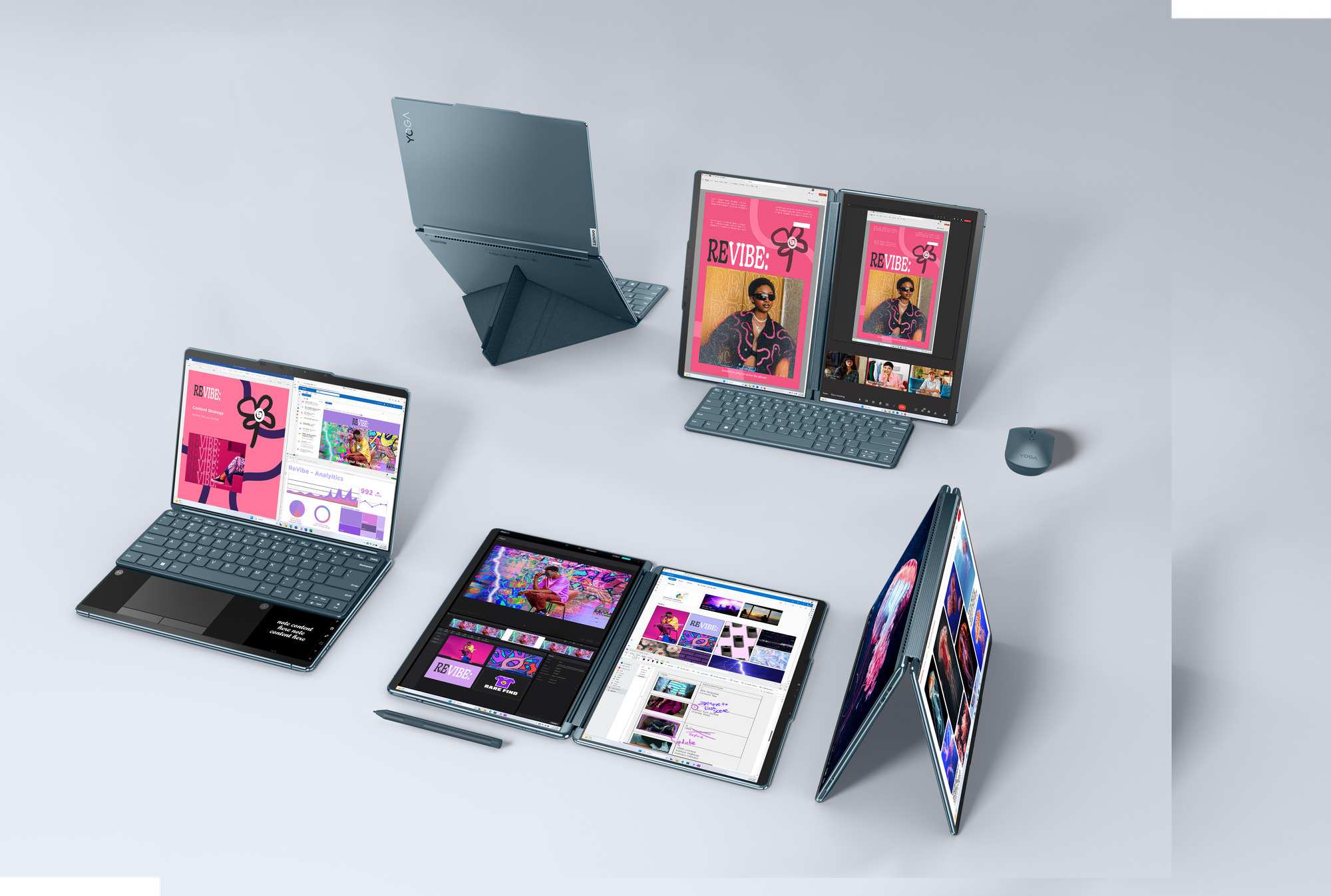 Lenovo - Portátil Lenovo Yoga Book 9 13IMU9-324 2x13.3" 2.8K OLED MT Ultra 7 155U 32GB 1TB W11 Stand+Teclado+Rato+Pen