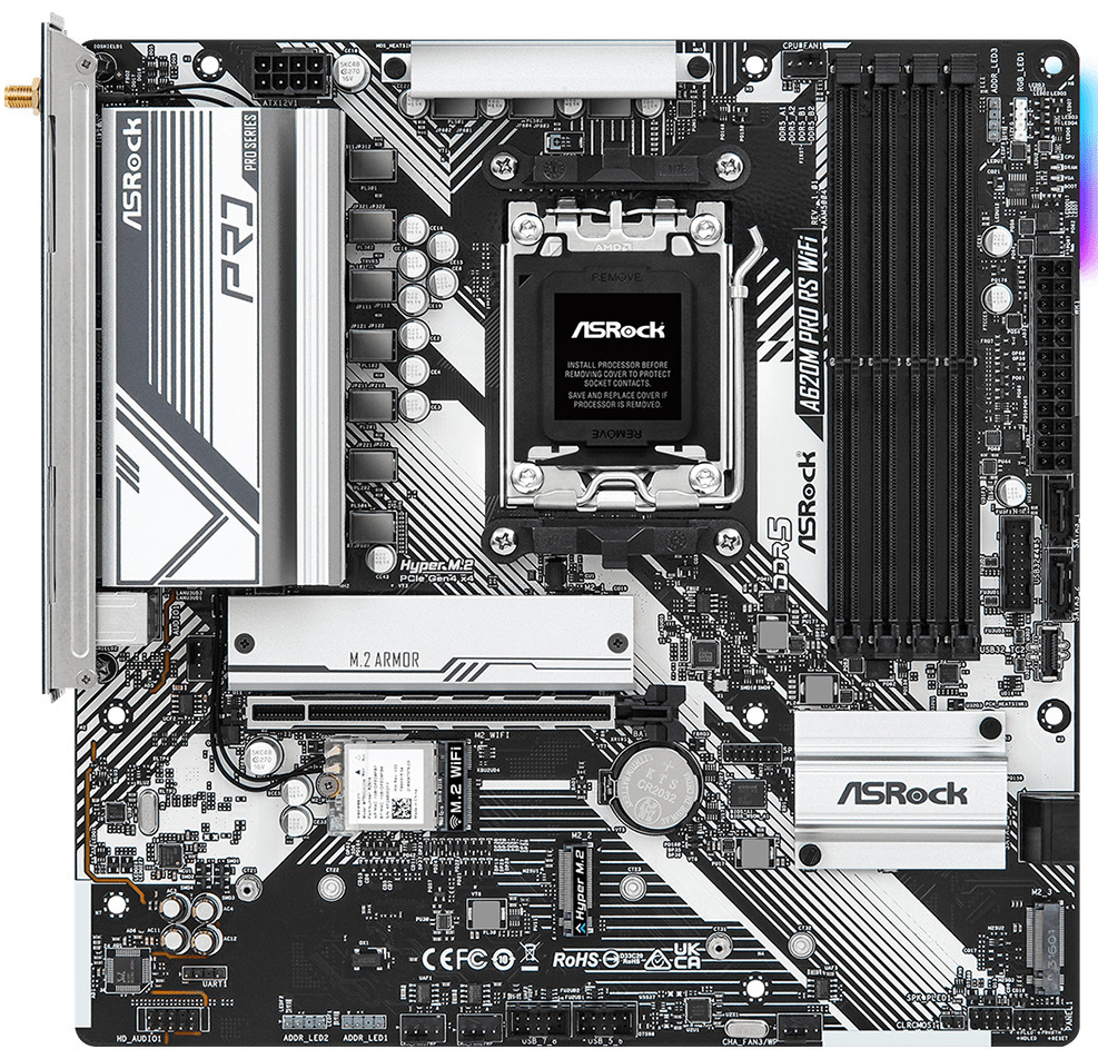 ASRock - Motherboard ASRock A620M Pro RS WiFi