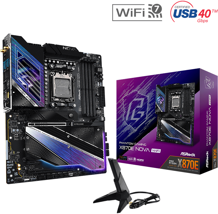 ASRock - Motherboard ASRock X870E Nova WiFi