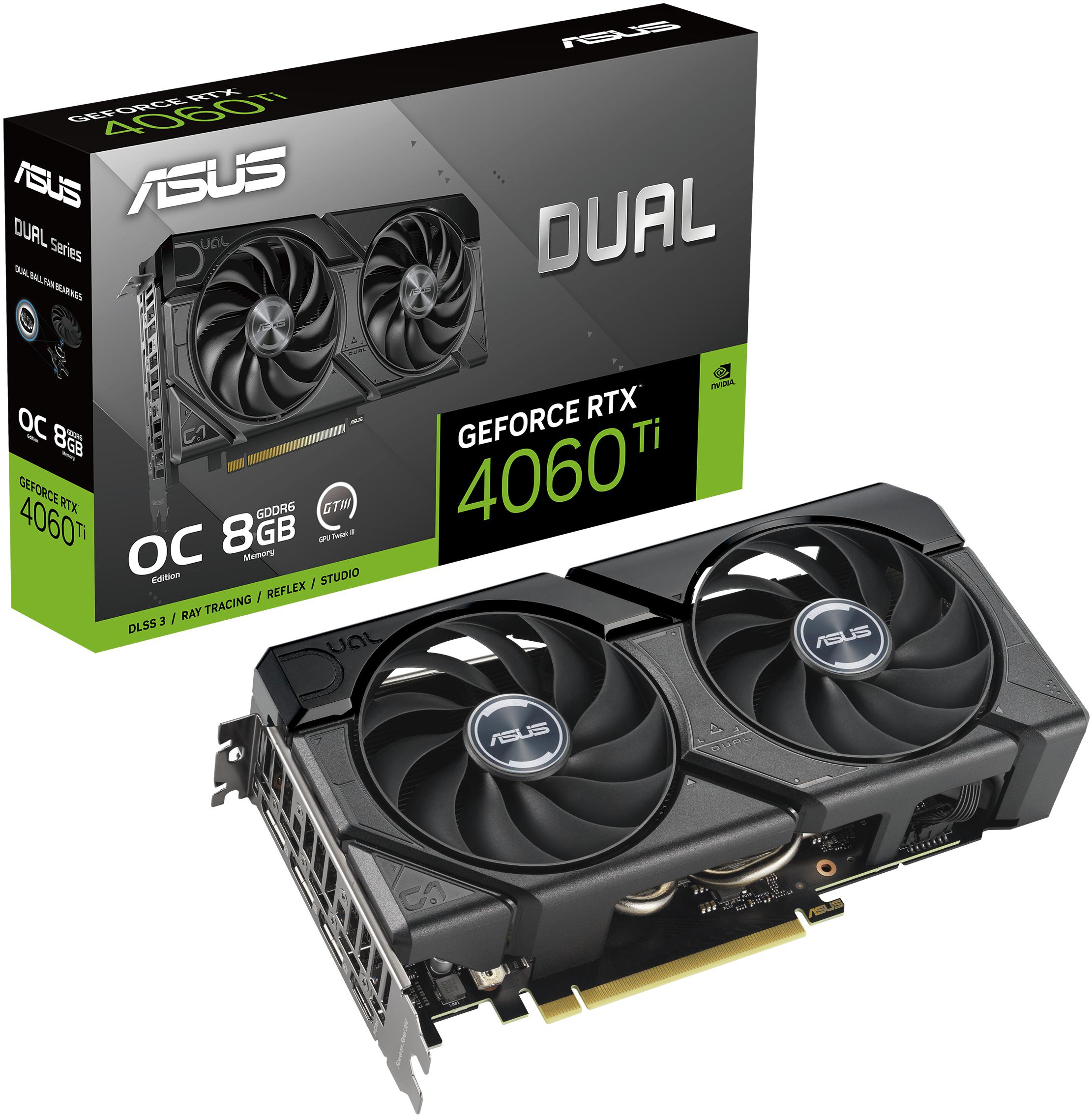 Asus - Gráfica Asus GeForce® RTX 4060 Ti Dual EVO OC 8GB GDDR6 DLSS3