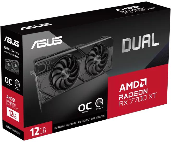 Asus - Gráfica Asus Radeon RX 7700 XT Dual OC 12GB