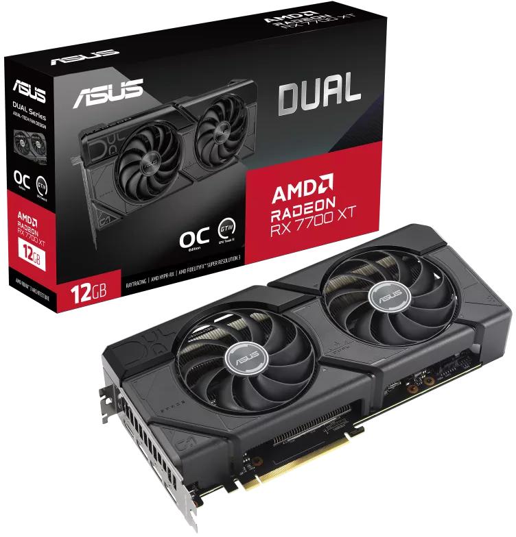 Asus - Gráfica Asus Radeon RX 7700 XT Dual OC 12GB