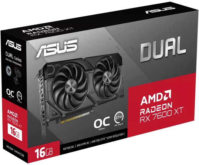 Asus - Gráfica Asus Radeon RX 7600 XT Dual OC 16GB