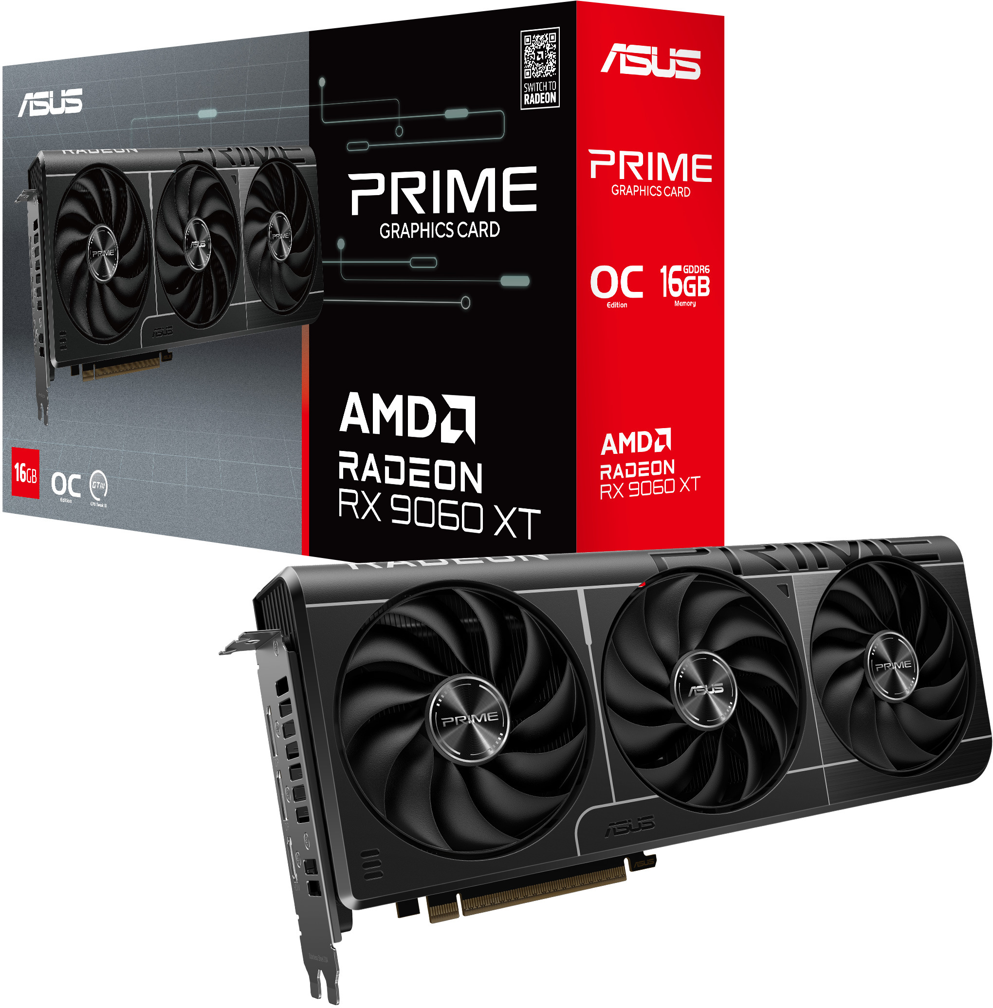 Asus - Gráfica Asus Radeon RX 9060 XT Prime OC 16GB GDDR6