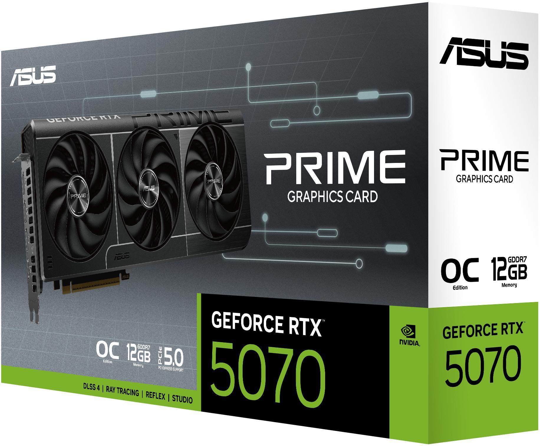 Asus - Gráfica Asus GeForce® RTX 5070 Prime OC 12GB GDDR7 DLSS4