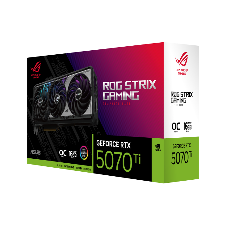 Asus - Gráfica Asus GeForce® RTX 5070 Ti ROG Strix Gaming OC 16GB GDDR7 DLSS4