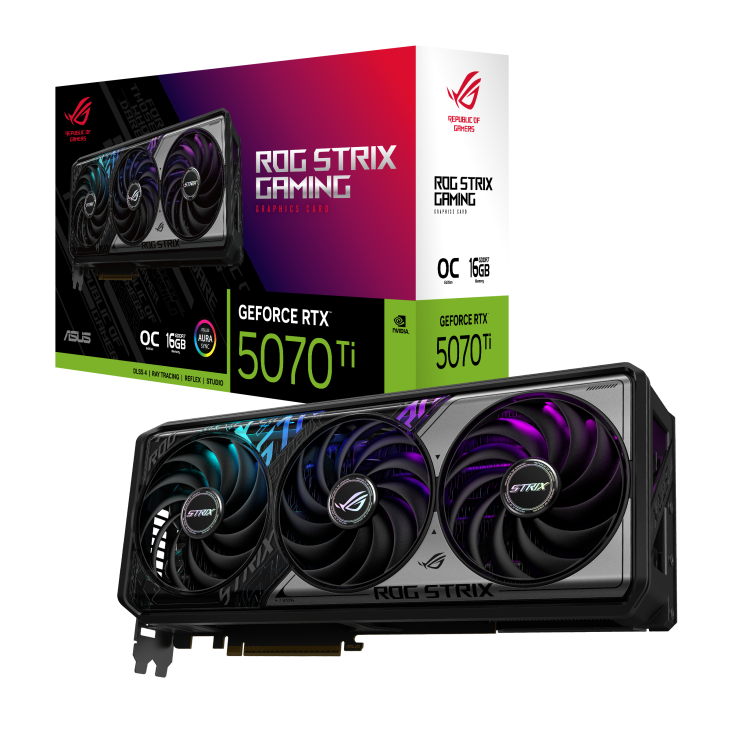 Asus - Gráfica Asus GeForce® RTX 5070 Ti ROG Strix Gaming OC 16GB GDDR7 DLSS4