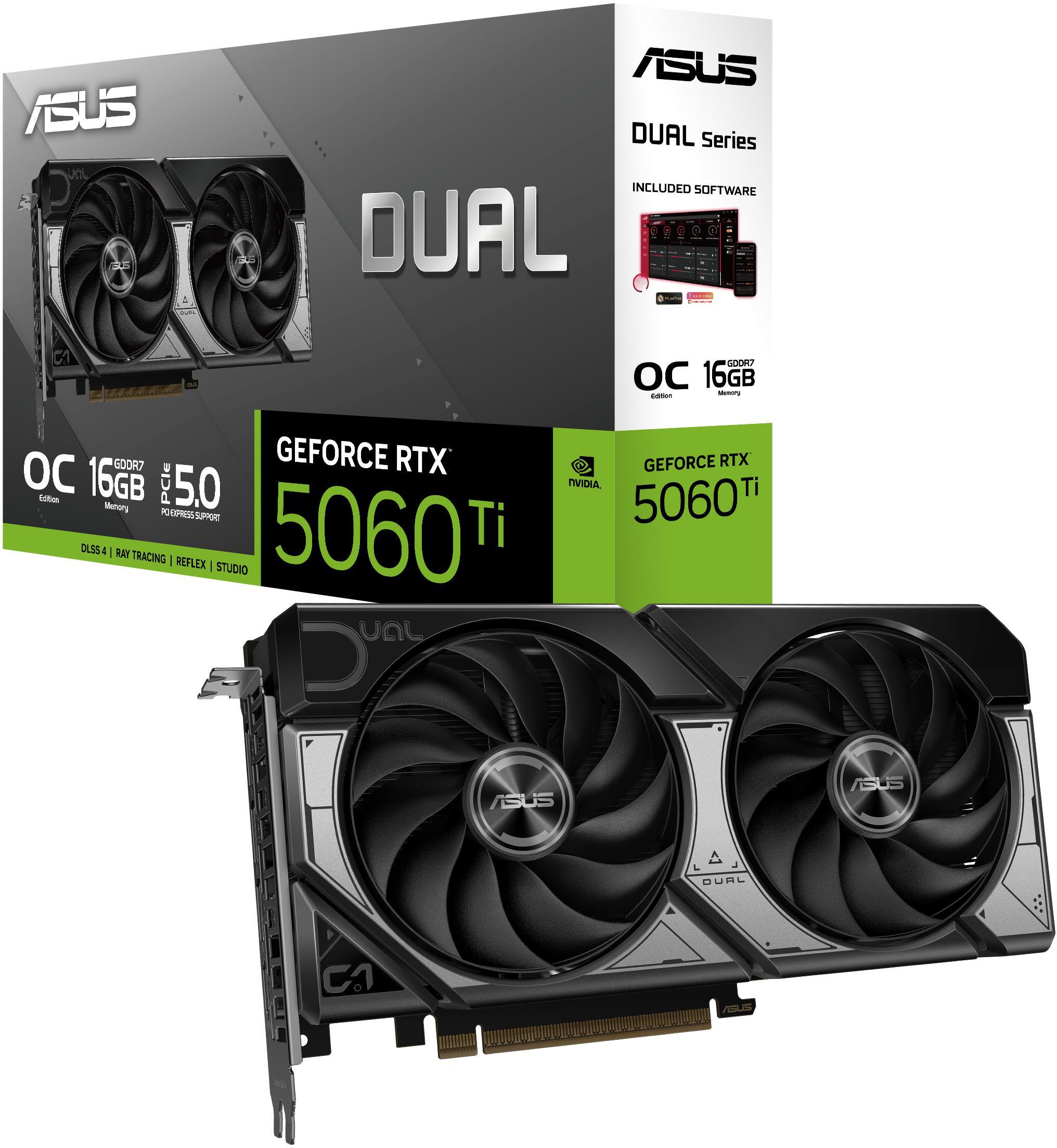Asus - Gráfica Asus GeForce® RTX 5060 Ti Dual OC 16GB GDDR7 DLSS4