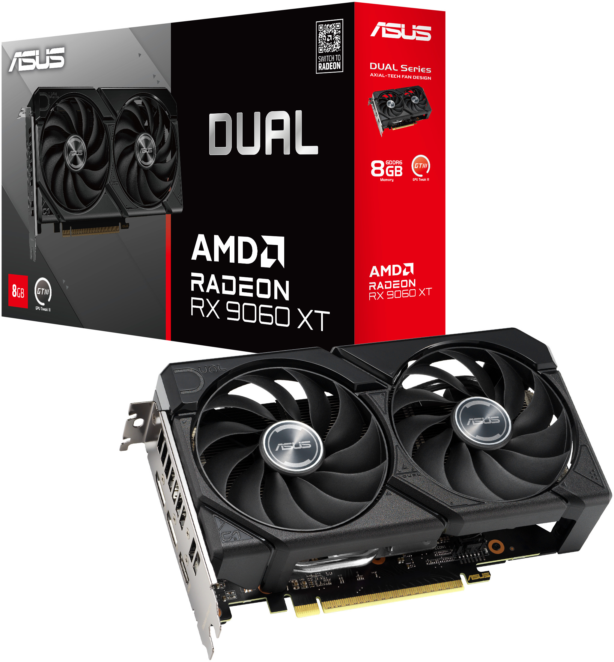 Asus - Gráfica Asus Radeon RX 9060 XT Dual 8GB GDDR6