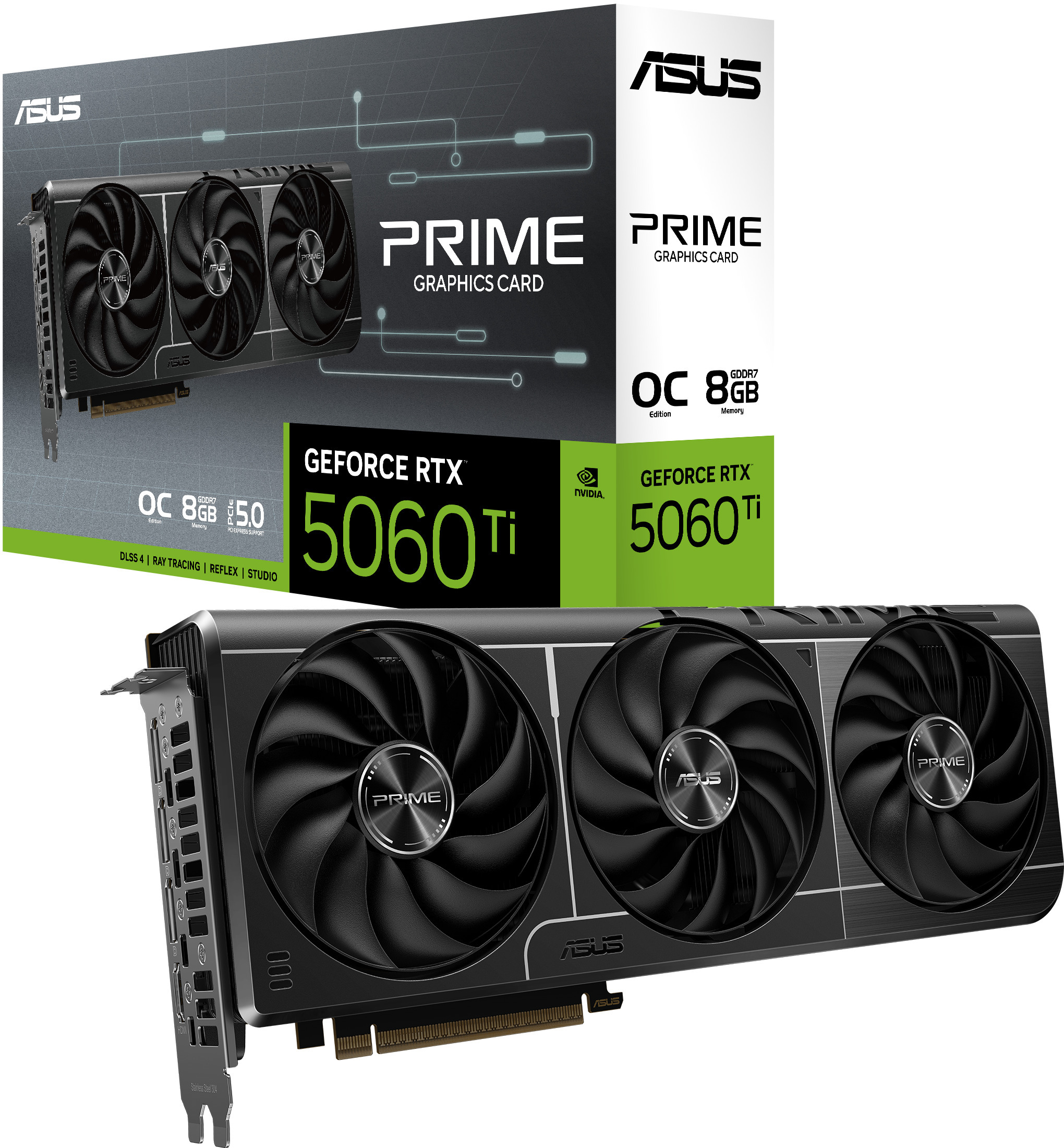 Asus - Gráfica Asus GeForce® RTX 5060 Ti Prime OC 8GB GDDR7 DLSS4