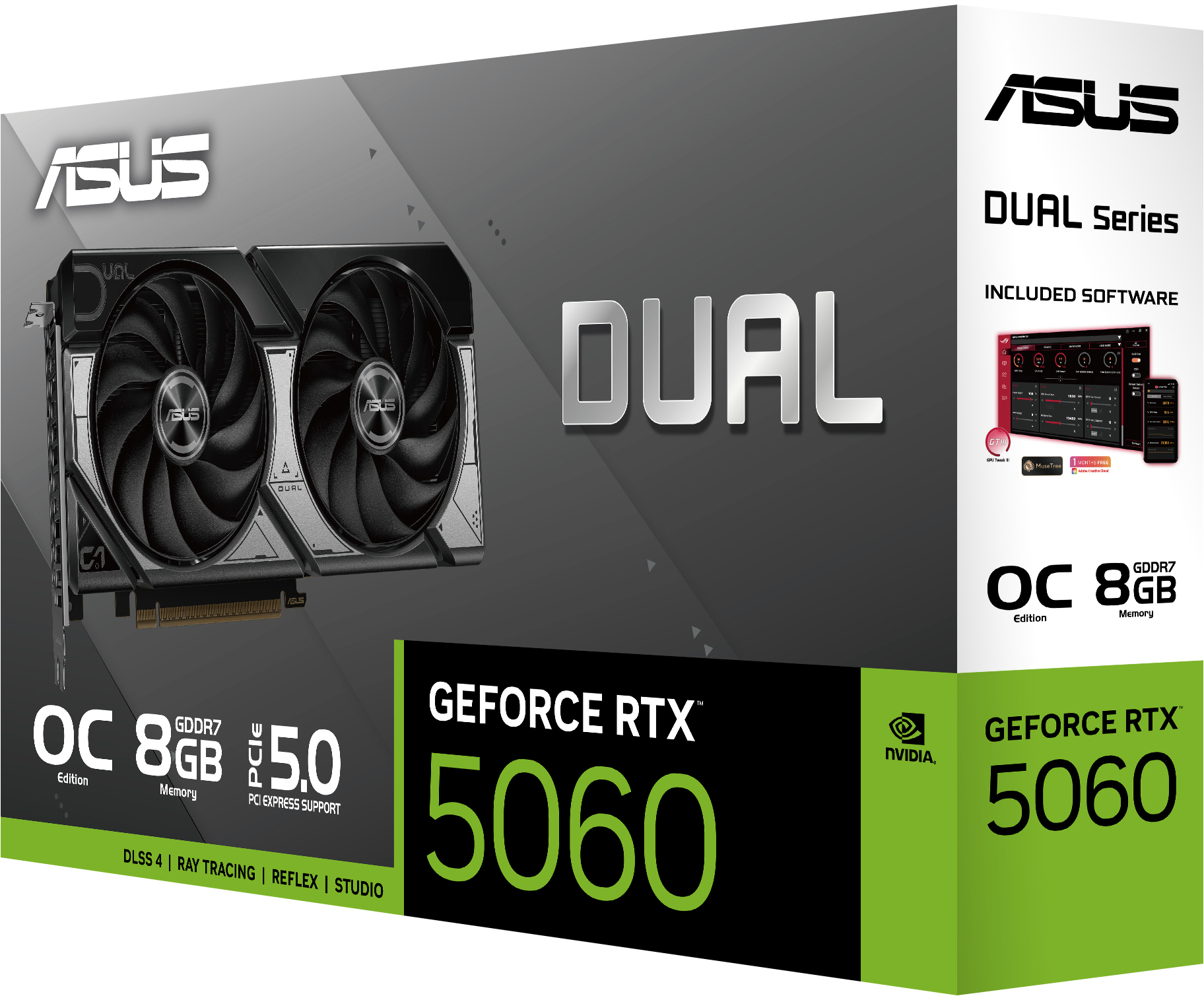 Asus - Gráfica Asus GeForce® RTX 5060 Dual OC 8GB GDDR7 DLSS4