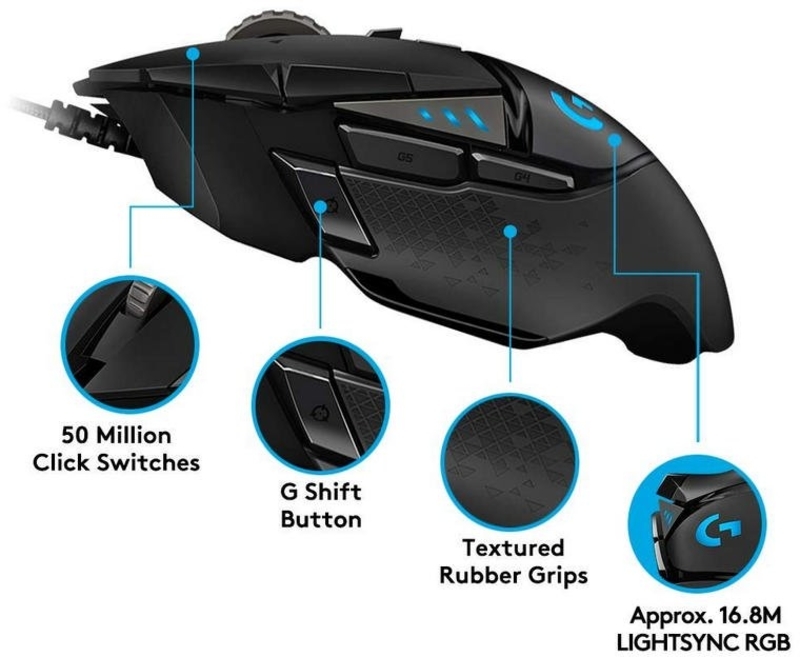 Logitech - Rato Logitech G Series G502 Hero Gaming
