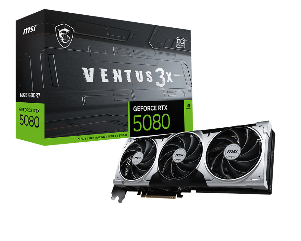 Picture of Picture of Gráfica MSI GeForce® RTX 5080 VENTUS 3X OC PLUS 16GB GDDR7 DLSS4
