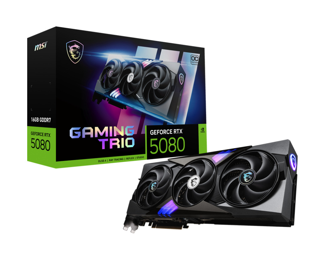 Picture of Picture of Gráfica MSI GeForce® RTX 5080 GAMING TRIO OC 16GB GDDR7 DLSS4