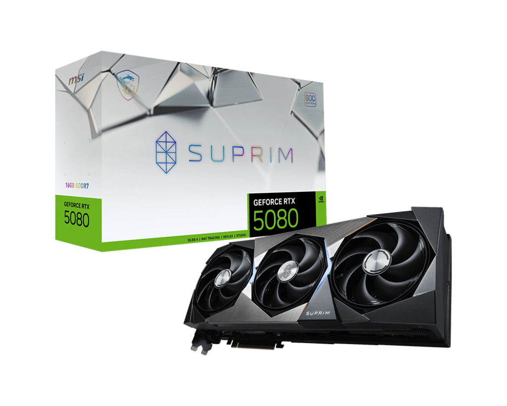 Picture of Picture of Gráfica MSI GeForce® RTX 5080 SUPRIM SOC 16GB GDDR7 DLSS4