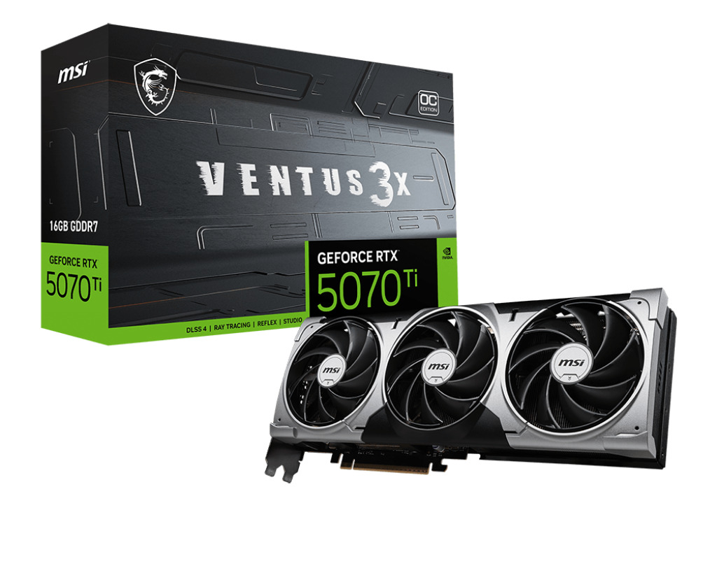 Picture of Picture of Gráfica MSI GeForce® RTX 5070 Ti VENTUS 3X OC 16GB GDDR7 DLSS4