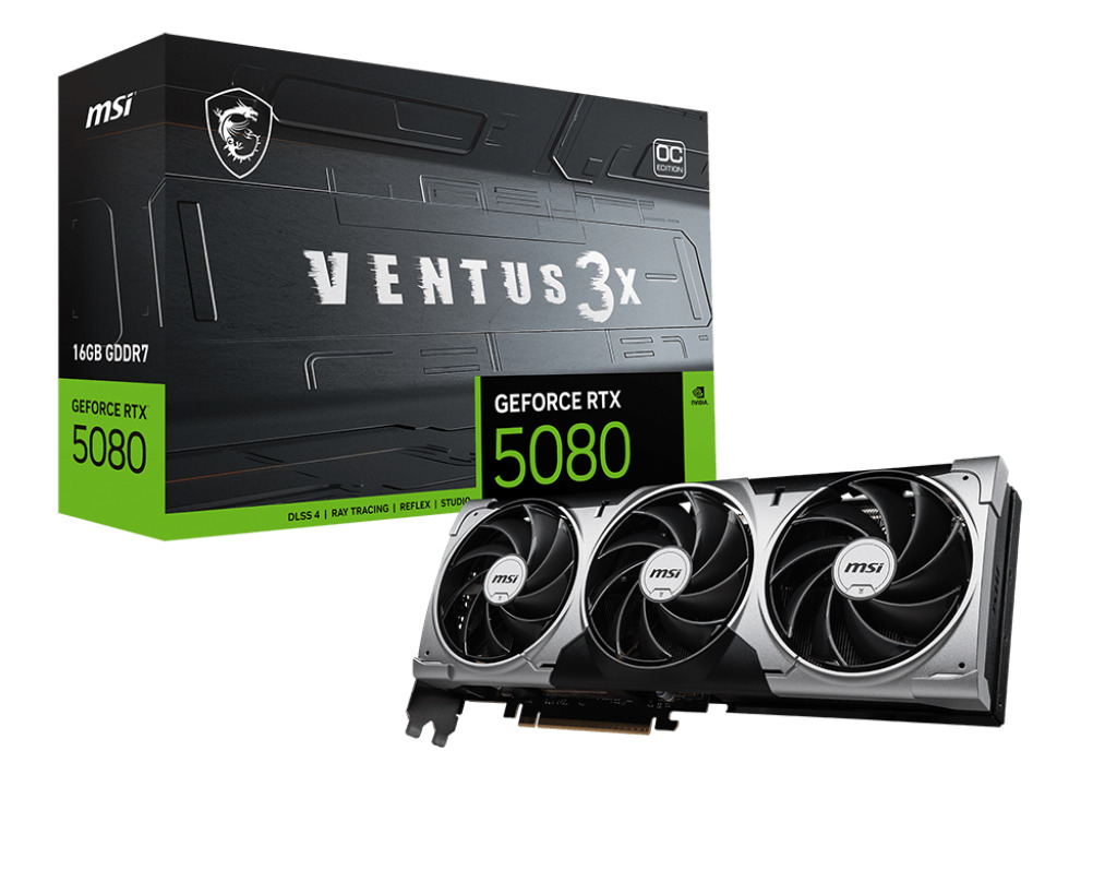Picture of Picture of Gráfica MSI GeForce® RTX 5080 VENTUS 3X OC 16GB GDDR7 DLSS4