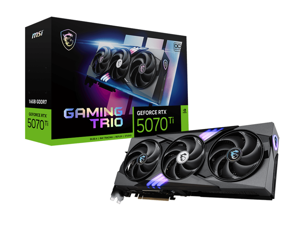 Picture of Picture of Gráfica MSI GeForce® RTX 5070 Ti GAMING TRIO OC 16GB GDDR7 DLSS4
